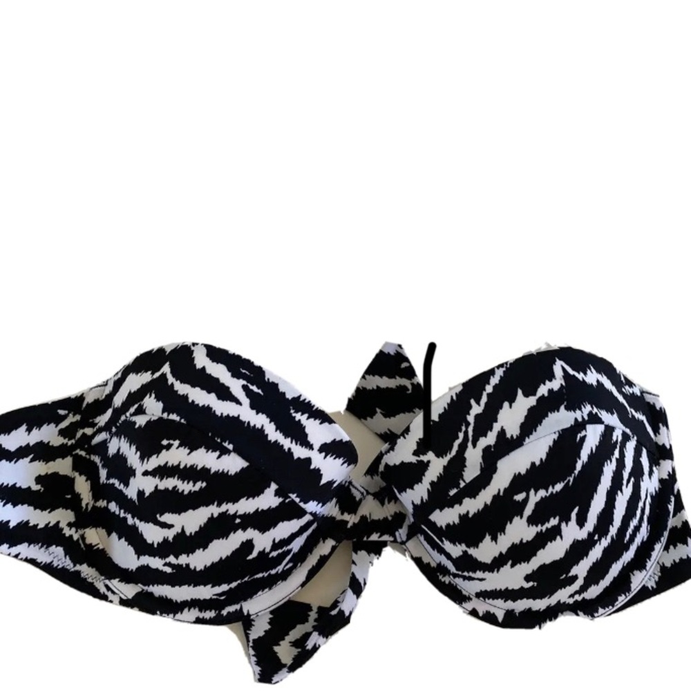 Victoria Secret 34C Zebra Black White Underwire Top Bikini Top Swim Bathing suit